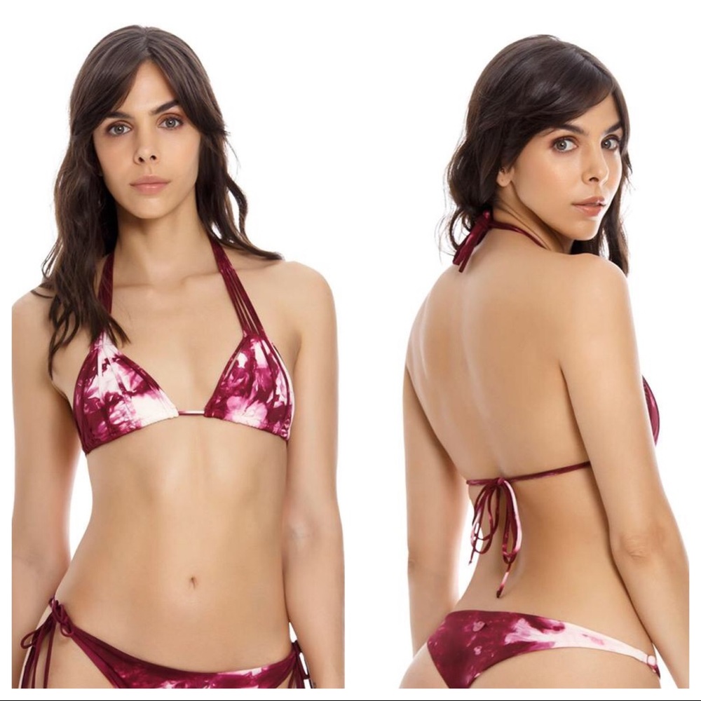 ⭐️ Entreaguas Water Top Burgundy Tie Dye Bikini Top S